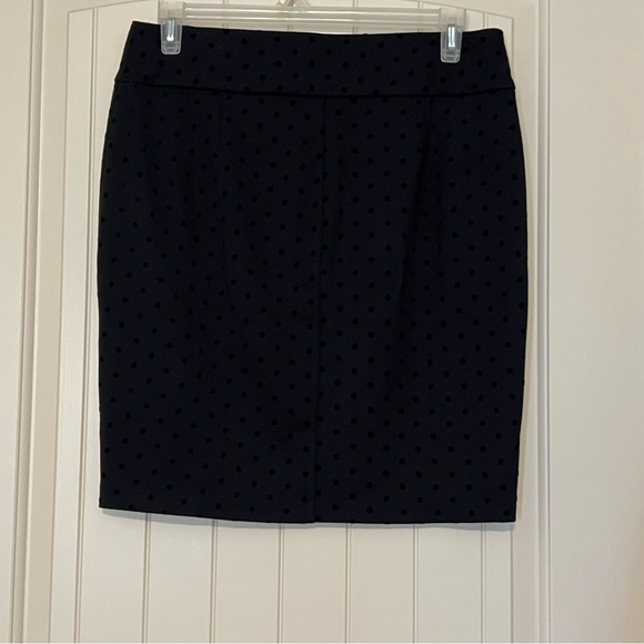 Black Pencil Skirt with Polka Dot Pattern - Picture 2 of 4